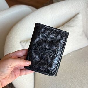 YSL Niki crinkle compact wallet
